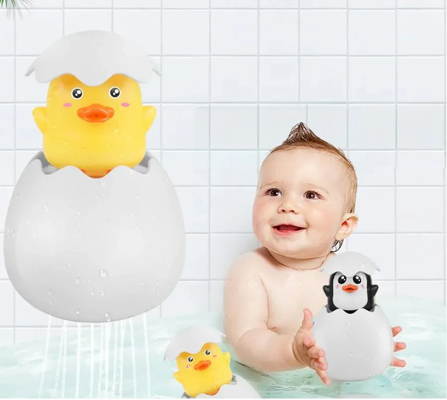 Baby Bathing Toy Kids Cute Duck Penguin Egg Water Spray Sprinkler Bathroom Sprinkling Shower Swimming Water Toys For Kids Gift