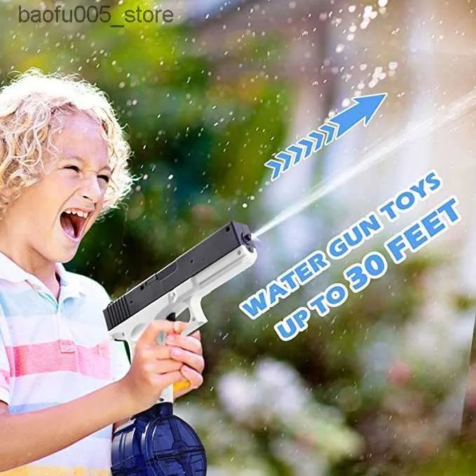 Sand Play Water Fun Gun Toys Automatic Electric Toy Summer Outdoors Pool Beach High Pressure Pistol Large Clip Birthday Easter Gifts 230711 Q240307