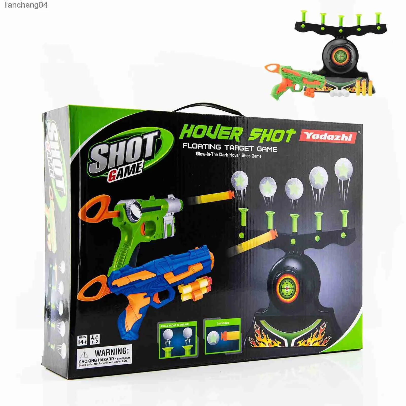 Arma brinquedos tiro alvos para armas jogo de tiro brilho no escuro bola flutuante alvo prática brinquedos para crianças meninos hover shot 1 blaster t