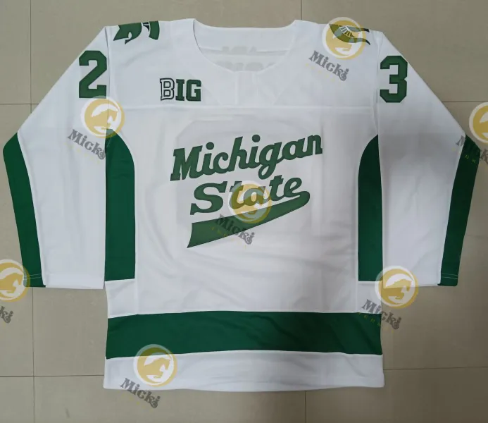 MSU Hockey Jersey Owen Baker Joey Larson Red Savage Isaac Howard Reed Lebster James Crossman Gavin O'Connell Luca Di Pasquo Custom Stitched MSU Jerseys