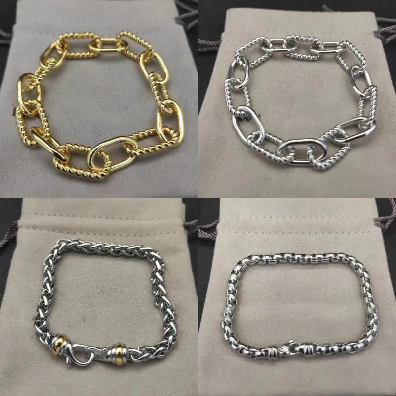 Bracelet de créateur en or plaqué Dy pour femmes, bijoux, chaîne à maillons, bracelet de luxe, hommes polis, 2024, bracelets de créateurs, cadeau minimaliste pour la fête des mères, zh162 E4