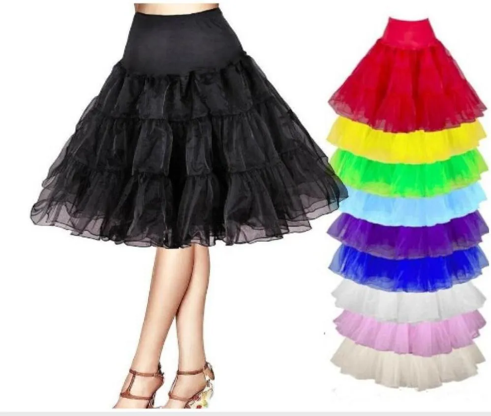 Jupe courte en tulle Jupons pour robes de mariée Noir Blanc Rouge Jaune Nonehoop Jupon Crinoline Robes Tutu d'été C8272050