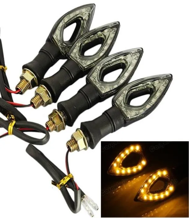 4x Universal Motorcycle Bike Bursztyn Wskaźnik skrętu Sygnał Turn Light Blinker Light dla Honda Kawasaki Suzuki Yamaha5107367