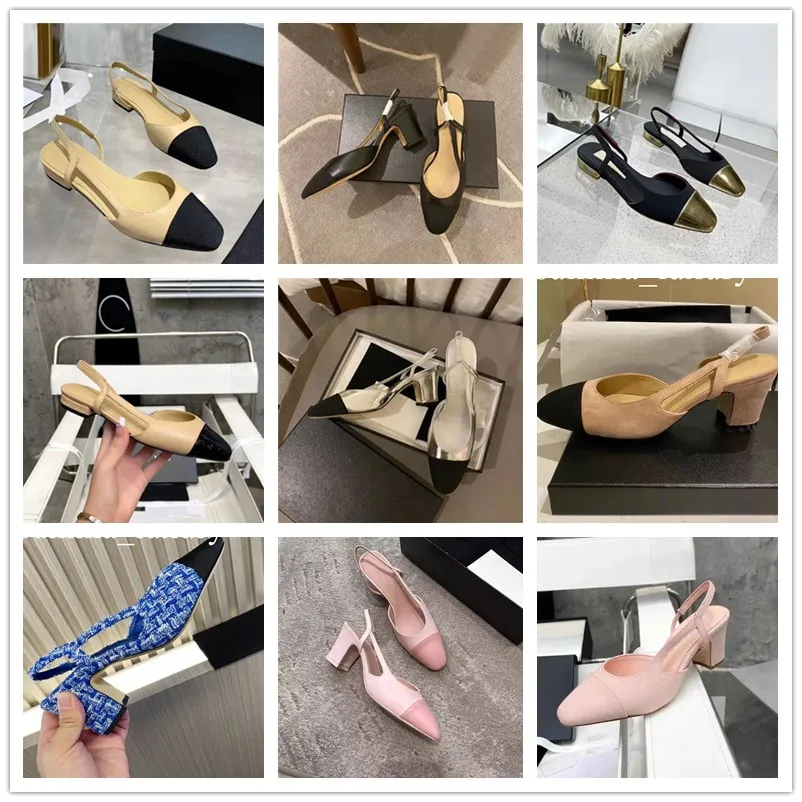 Abendschuhe, klassische Sandalen, Modedesigner, Slingback-Schuhe aus echtem Leder, vielseitige Damen-Hochzeitsschuhe, Sommer, klobige, dicke Absätze, runde Kopf-Slides, Absatzschuhe