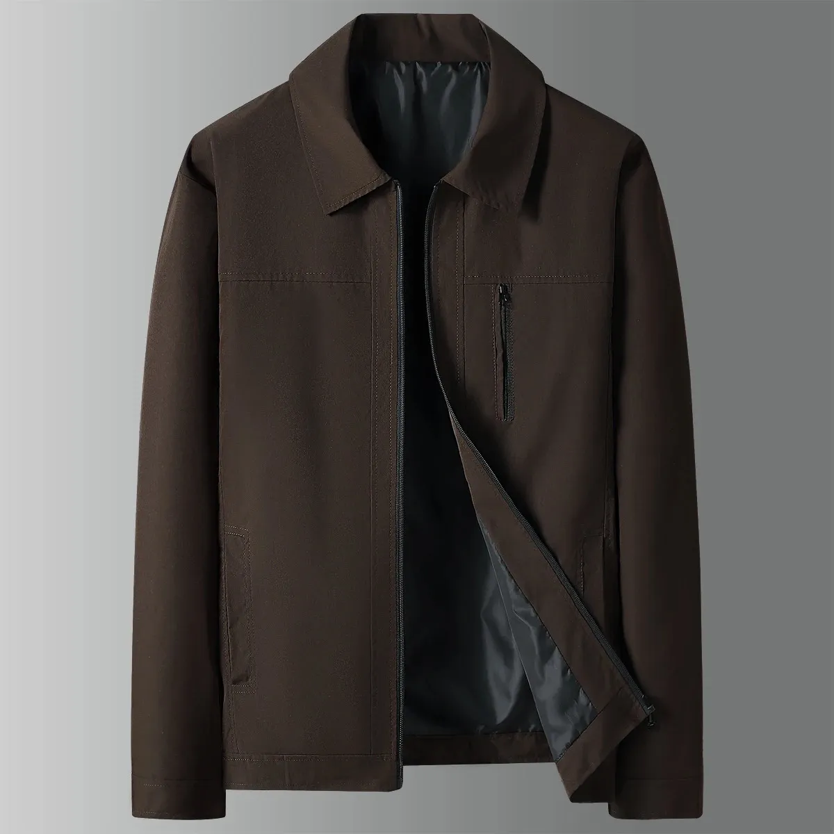 Erkekler iş ceketi sıradan erkek marka katlar bahar sonbahar fermuar ince kat basit katı moda erkek blazer ceketler 240227