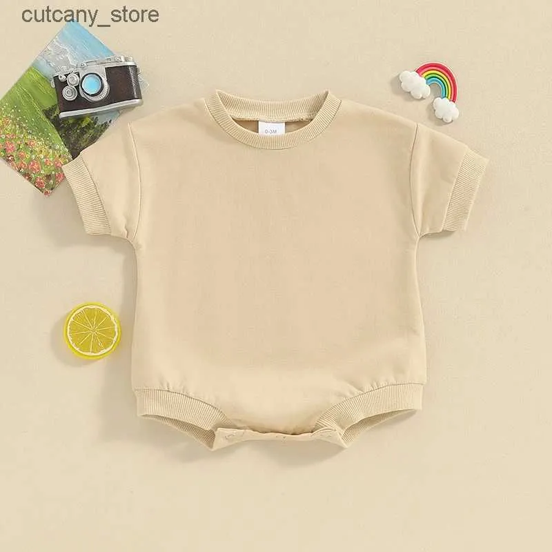 Jumpsuits Newborn Baby Girl Boy Summer Romper Casual Short Sleeve Bodysuit Infant Playsuit Spring Outfit L240307