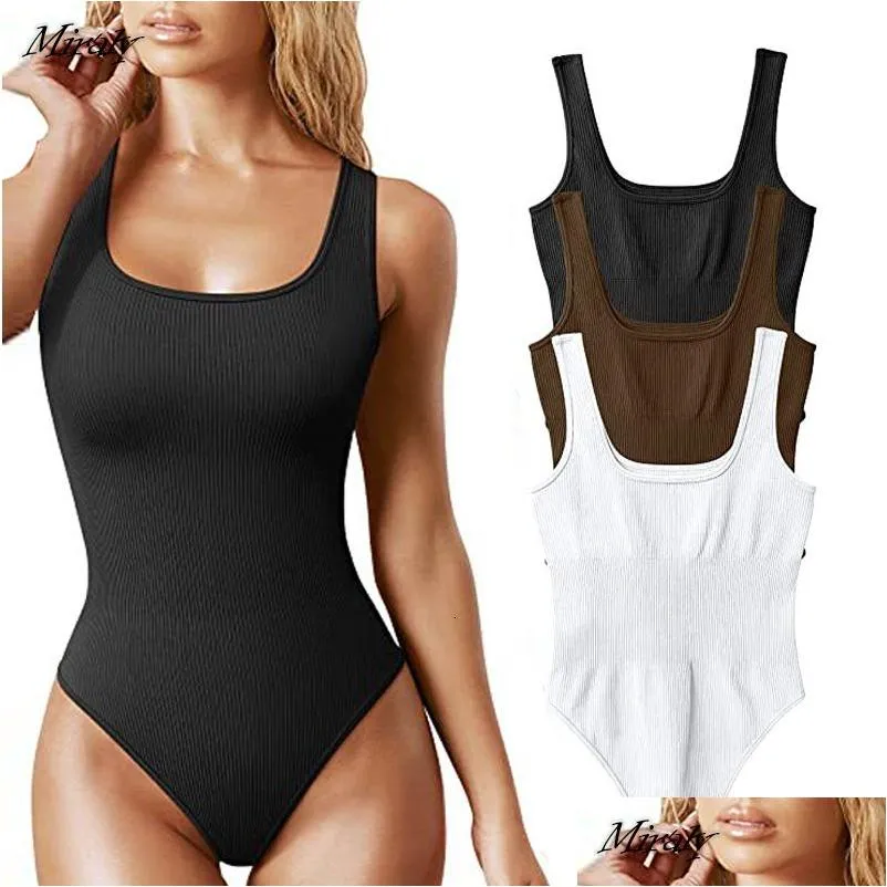 Bel karın şekillendiricisi bel karın şekillendiricisi dikişsiz scting bodysuit shapewear kadınlar kare boyun kontrolü tanga y vücut y hurdu tank üstleri sl dhrpi