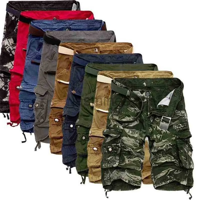 Shorts masculinos Mens Militar Carga Shorts Brand New Exército Camuflagem Tactical Shorts Homens Algodão Solto Trabalho Casual Calças Curtas Plus Size 210322 240307