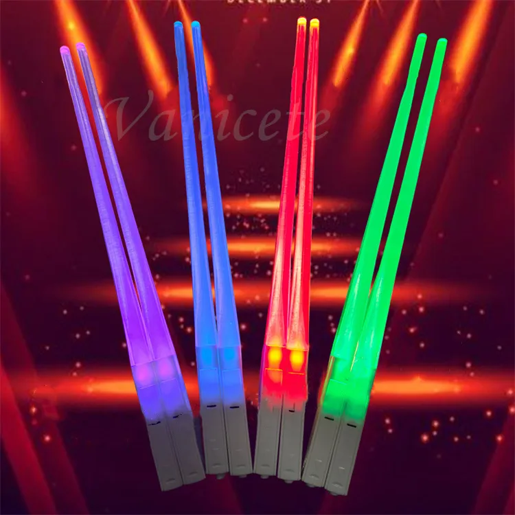 50pairs of LED lightsaber Chopsticks illuminated Chopsticks detachable food safety kitchen utensils party disco props LT816