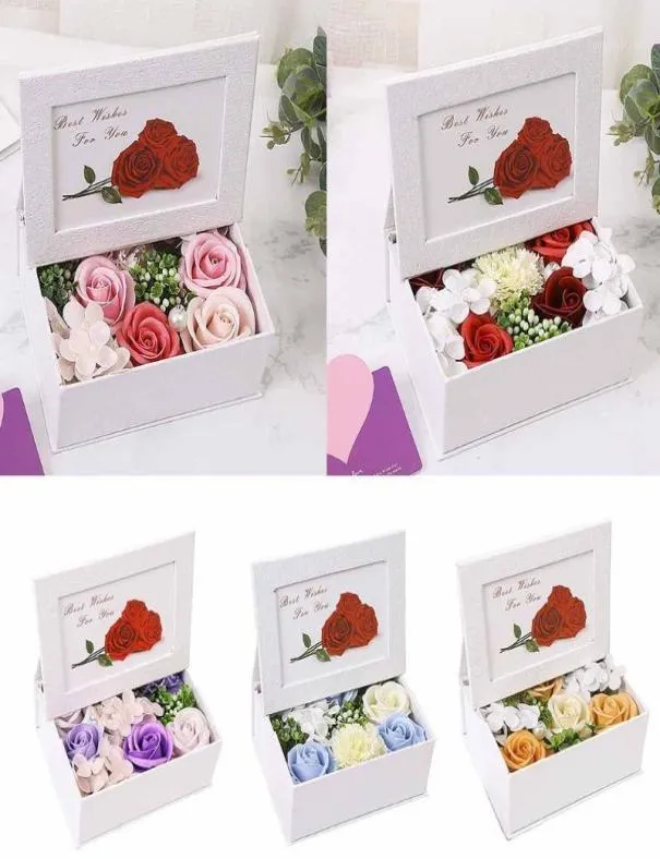 Bagno profumato ai fiori per il corpo San Valentino Regalo per il giorno di San Valentino Candele profumate natalizie senza fumo Set Regali romantici Regalo di fiori di sapone alla rosa Bo7521997