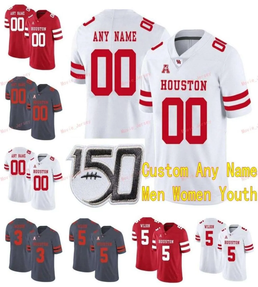 Cousu personnalisé 1 Greg Ward Jr 10 Demarcus Ayers EOliver Kyle Allen 11 Andre Ware Houston Cougars College Hommes Femmes Jeunesse Jersey9030503