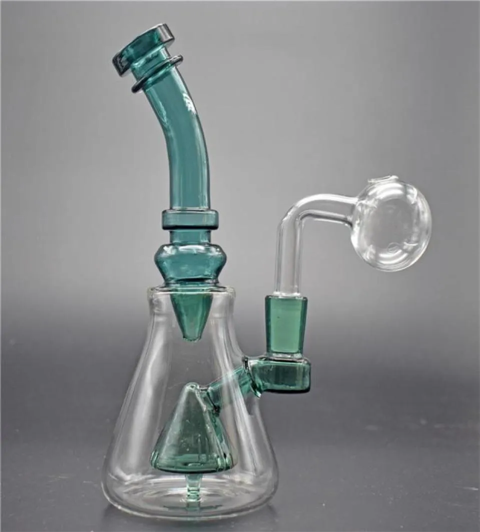 Bong per acqua in vetro da 8 pollici Tubo per acqua Pyrex spesso con labbra colorate 14mm Becher per bong con bong petrolifero con tubi per bruciatore a nafta e botto n8736250