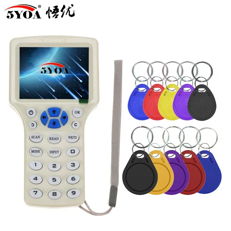 RFID Copier Reader Writer em4305 Tag Key Card 10 frequency ID IC copy M1 1356MHZ encrypted Duplicator Programmer USB NFC UID 240227