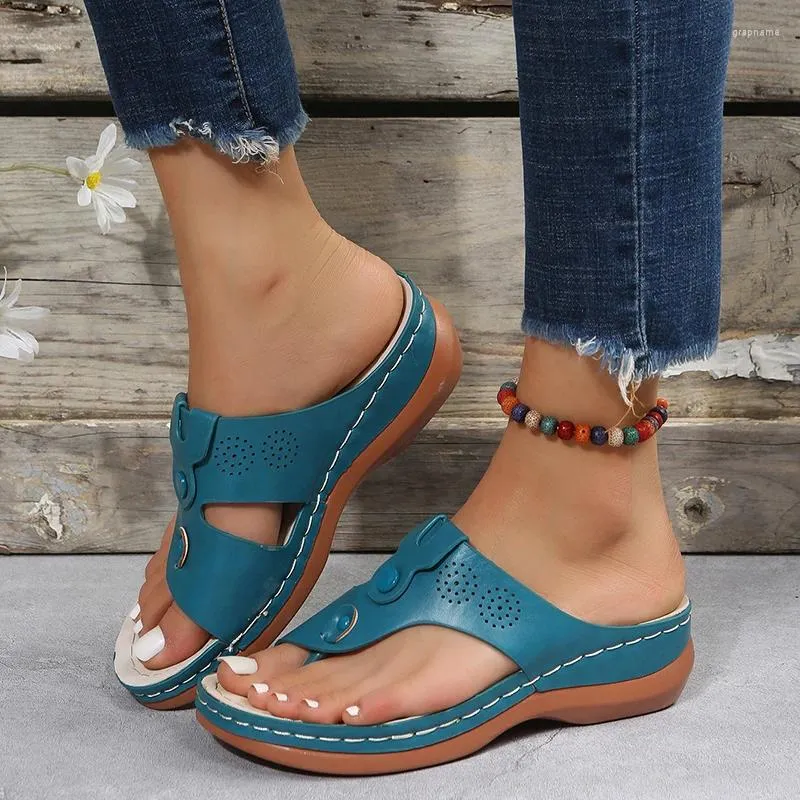 Slippers Platform Ladies Sandals On Offer Women Shoes 2024 Summer Trend Comfortable Casual Roman Beach Flip Flops