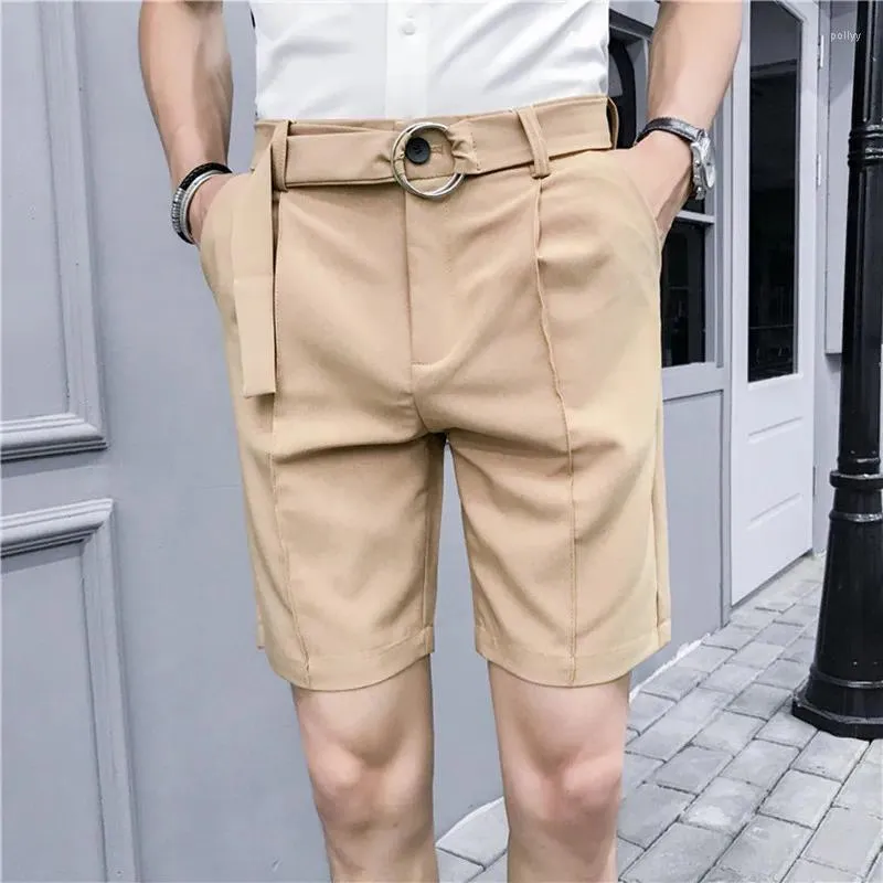 Pantaloncini da uomo 2024 estate moda coreana tinta unita business casual abito uomo streetwear abito ampio selvaggio uomo S-XL