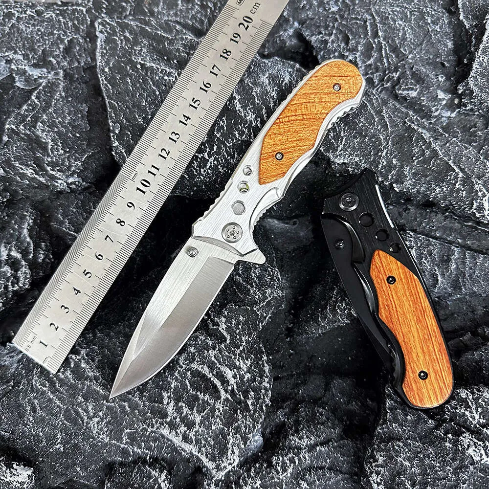 Pear Blossom Wood Multi-Purpose Folding High Hardness, Sharp, Quick Opening Fruit Knife, Outdoor Survival Tactical Knife 997126