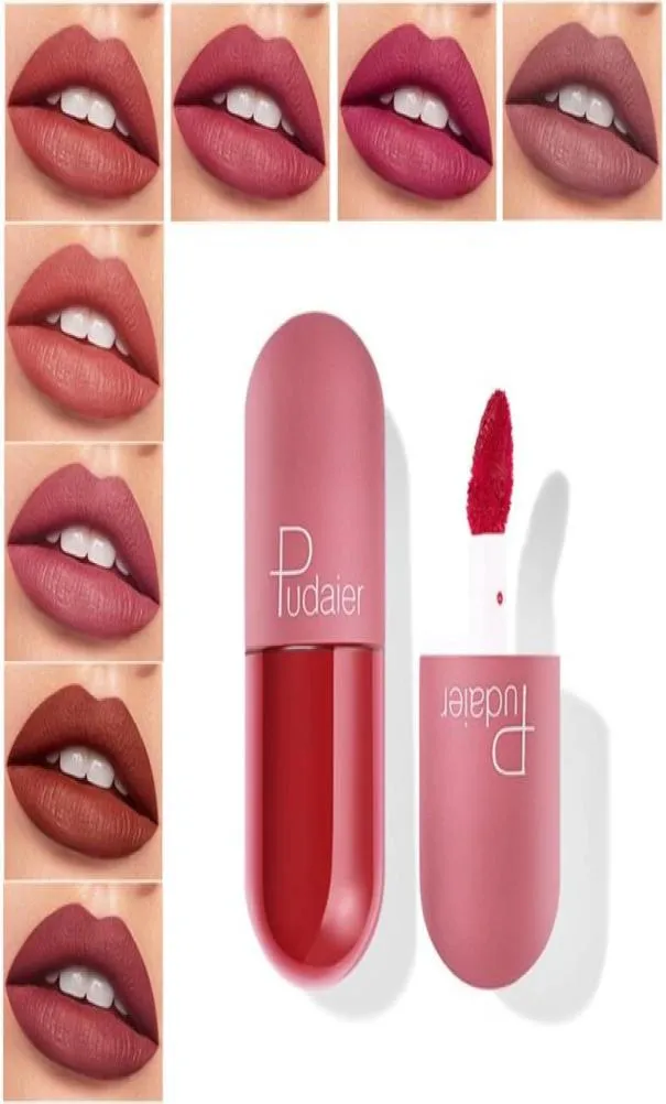 Pudaier 18 couleurs capsule rouge à lèvres mat rouge à lèvres maquillage pour les lèvres longue durée imperméable velours liquide rouge à lèvres mini pilule brillant à lèvres 908895928