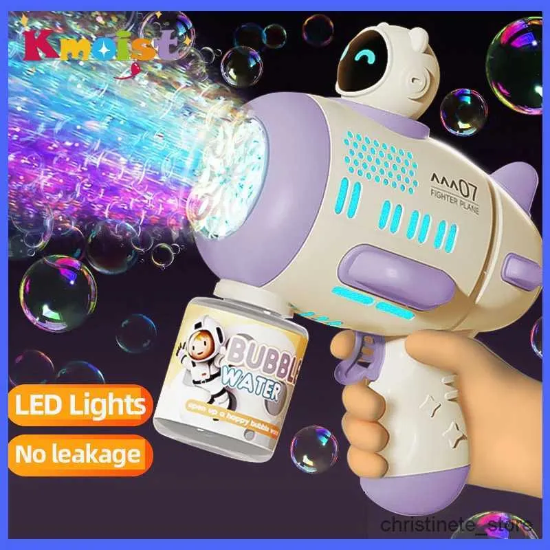 Zand Spelen Water Fun Spaceman Bubble Gun Rocket 12 Gaten Vorm Zeepbel Blower Maker met Licht Bubble Machne Speelgoed voor Jongens Meisje Kind Verjaardagscadeau