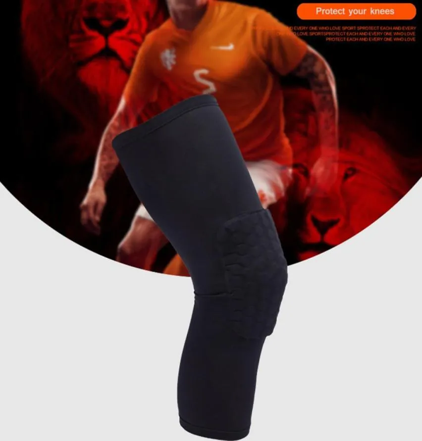 1PC high quality Breathable Sports Football Basketball Knee Pads Honeycomb Knee Brace Leg Sleeve Calf Compression Knee Support Pro6918311