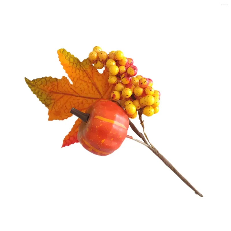Fleurs décoratives simulées citrouille baies artificielles pics pour pièce maîtresse de Table automne
