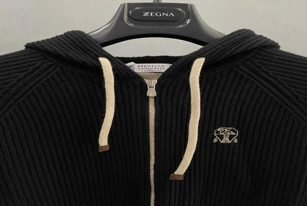 DHgate.com:Mens Cashmere Hooded Sweater Coat, Brunello