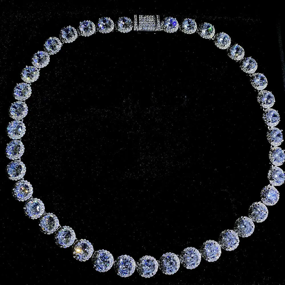 Yss Jewelry 925 Silber 8 mm Tenniskette Halskette Iced Zircon vergoldet