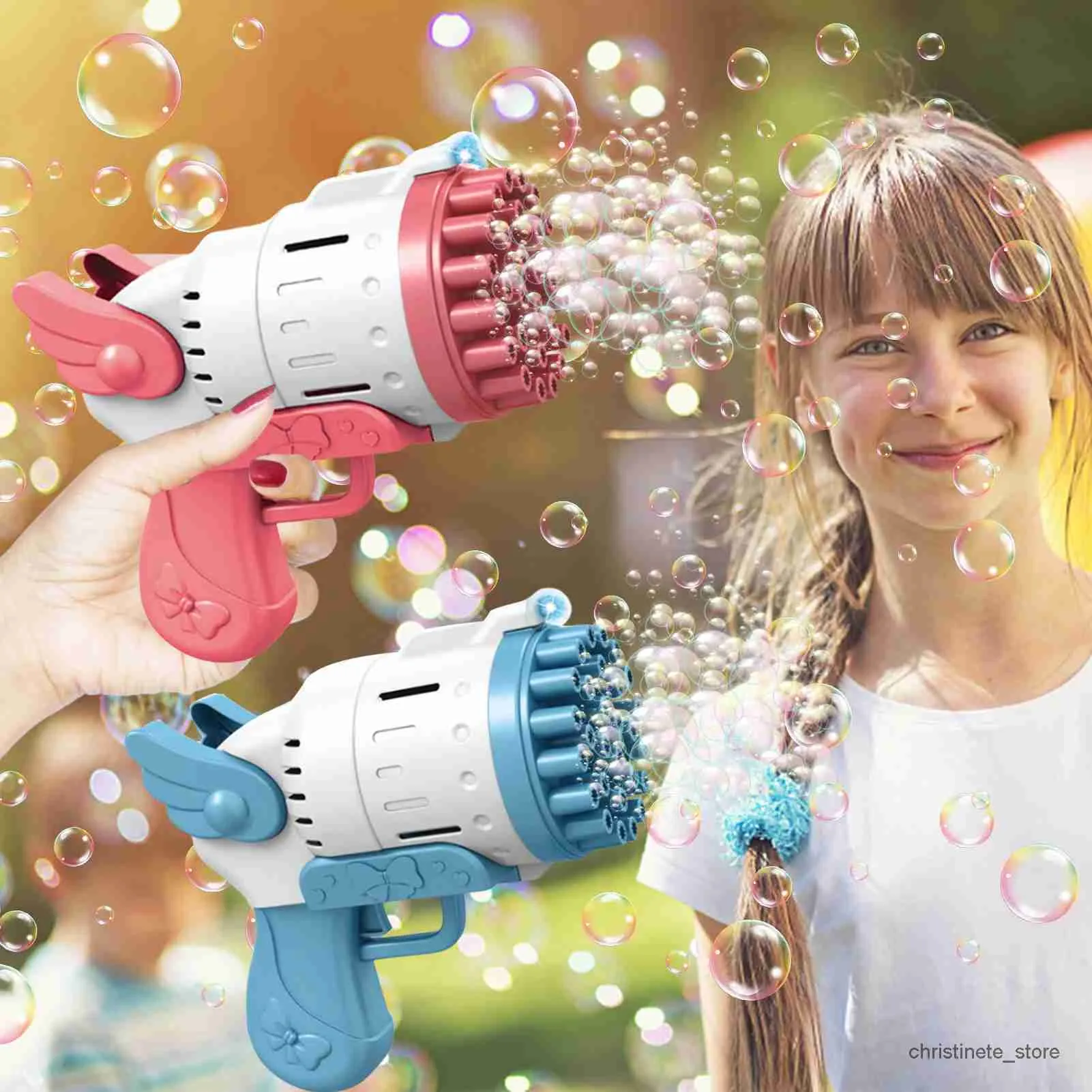 Sand Play Water Fun Bubble Guns Electric Automatic Soap Rocket Bubbles Machine Kids Portable Outdoor Party Toys Children Gifts
