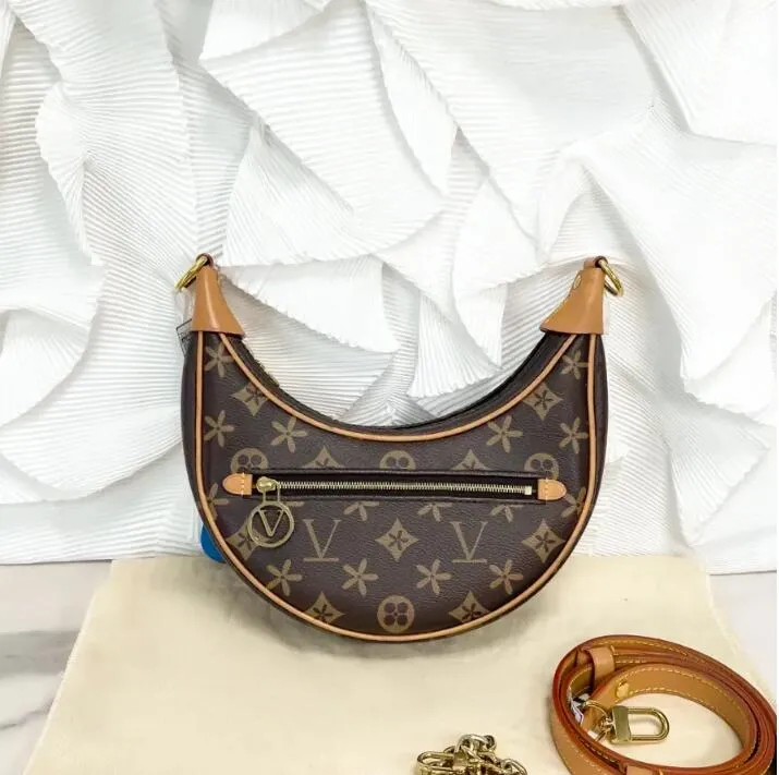 M81098 old flower Underarm bag Dinner bag Moon bag Pea bun leather shoulder bag clutch handbag designer bag tote bag chain bags