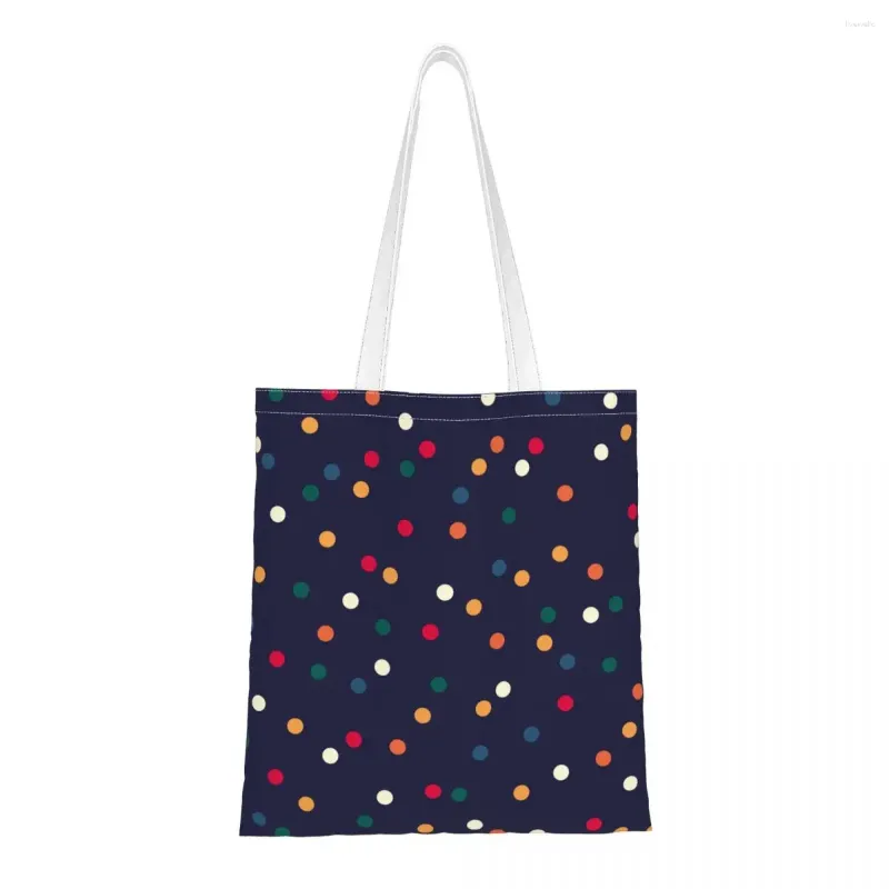 Einkaufstaschen Polka Dot Harajuku Schulter Frauen Tasche Ästhetische Große Kapazität Tote Retro Leinwand Für Kind Schule