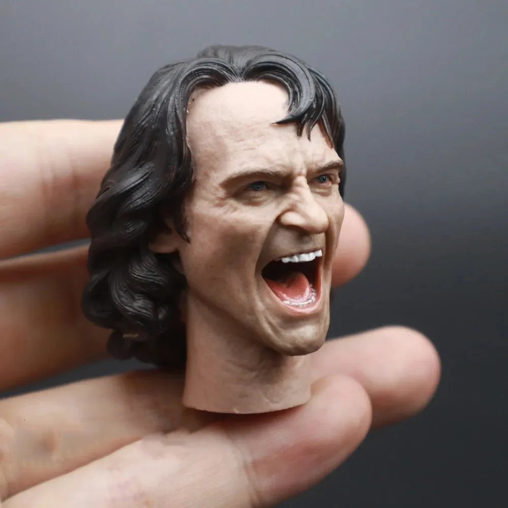 Grote Verkoop 1/6e Joaquin Phoenix Joker Clown Crazy Figuren Mannelijke Hoofd Sculptuur Carving Model Voor 12 inch Actiefiguren DIY 240227