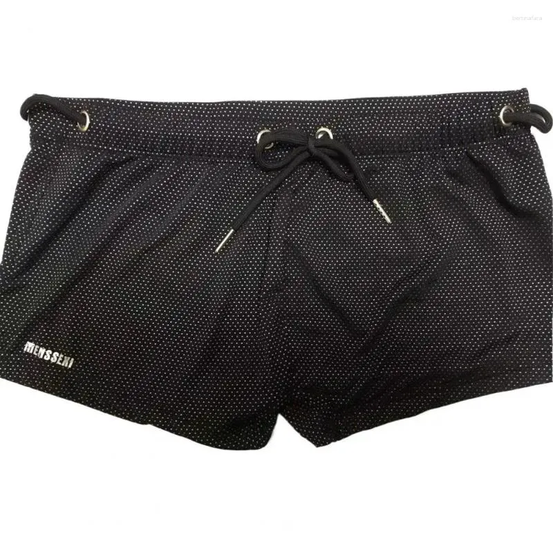 Costume da bagno da uomo Comodo costume da bagno Pantaloncini da bagno a vita bassa in tinta unita con cintura elasticizzata da spiaggia traspirante per lo sport