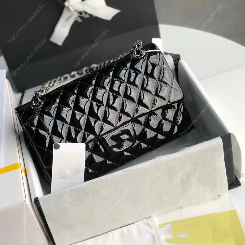 Дизайнерская сумка черная сумка-цепочка высокого качества дизайнерская сумка через плечо роскошная сумка 25см 30см Лакированная кожа Алмазная решетка зеркальные качественные сумки Хаки Розовая женская сумка