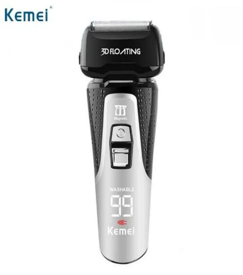 Kemei электробритва с тройным лезвием, возвратно-поступательная электробритва 110220 В, моющаяся всего тела, мужская электрическая бритва, профессиональная бритва для волос KM15317763011