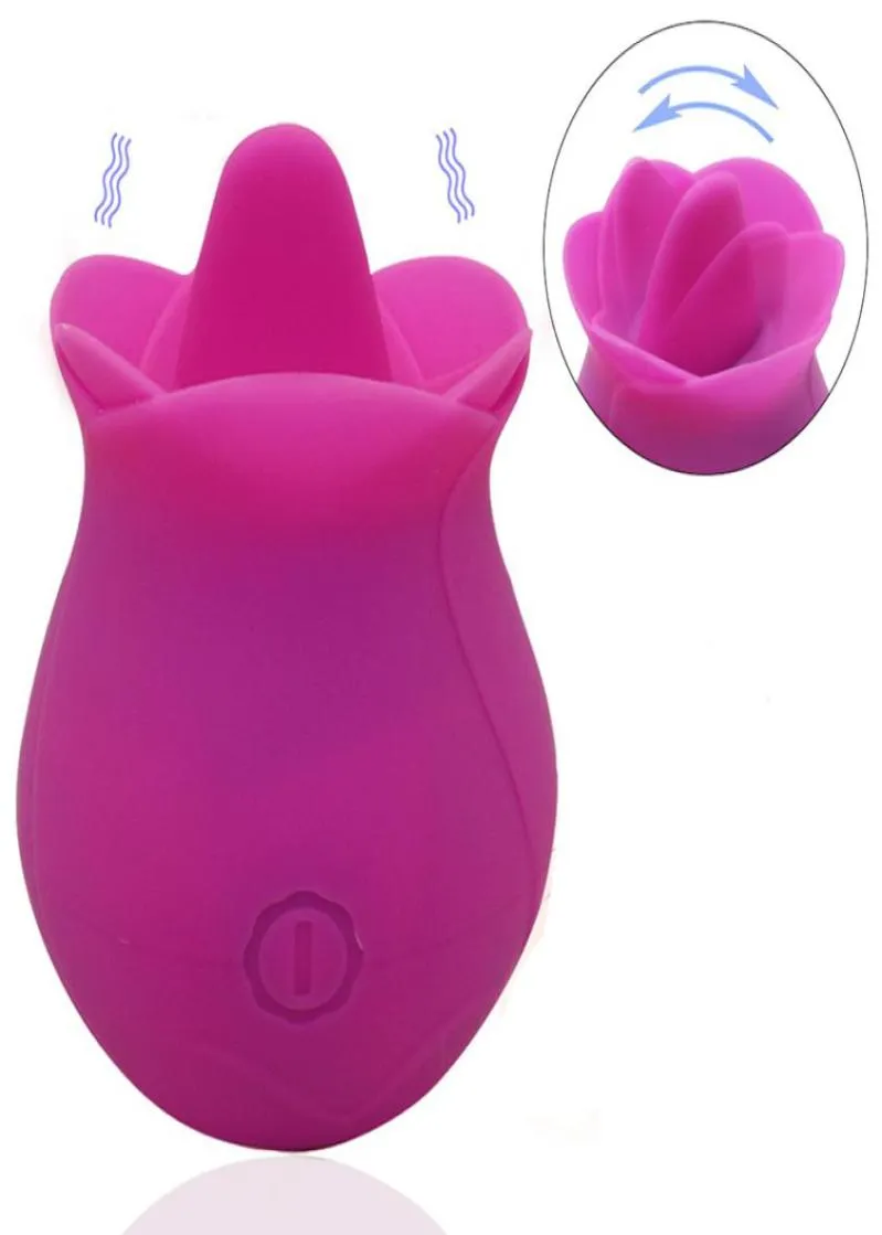 22SS Sex Toys Massagers Rose Sucking Tongue Slicking Vibrators CLIT Nipple Sucker For Women Clitoris Stimulator Oral Pussy Slicking 8101093