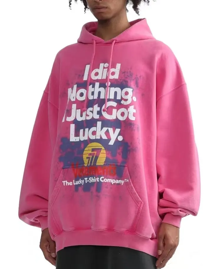 DHgate.com:Mens Washed Pink Vetements Hoodie, Oversized DHgate.com:Mens Washed Pink Vetements Hoodie, Oversized