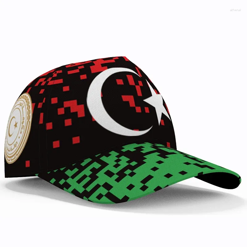 Cappellini da baseball Stato della Libia Baseball Custom Made Logo della squadra Ly Cappelli Lby Paese Viaggio Nazione libica Arabo Islam Bandiera araba Copricapo