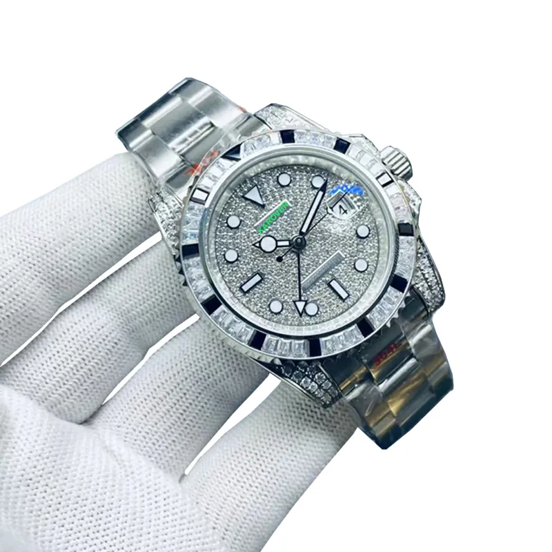 Hip Hop wasserdichte Uhren Top Herrenuhr Diamant Luxus Armbanduhren für Mann Edelstahl Kalender Uhr Armbanduhr Herren automatische mechanische Bewegung Uhr
