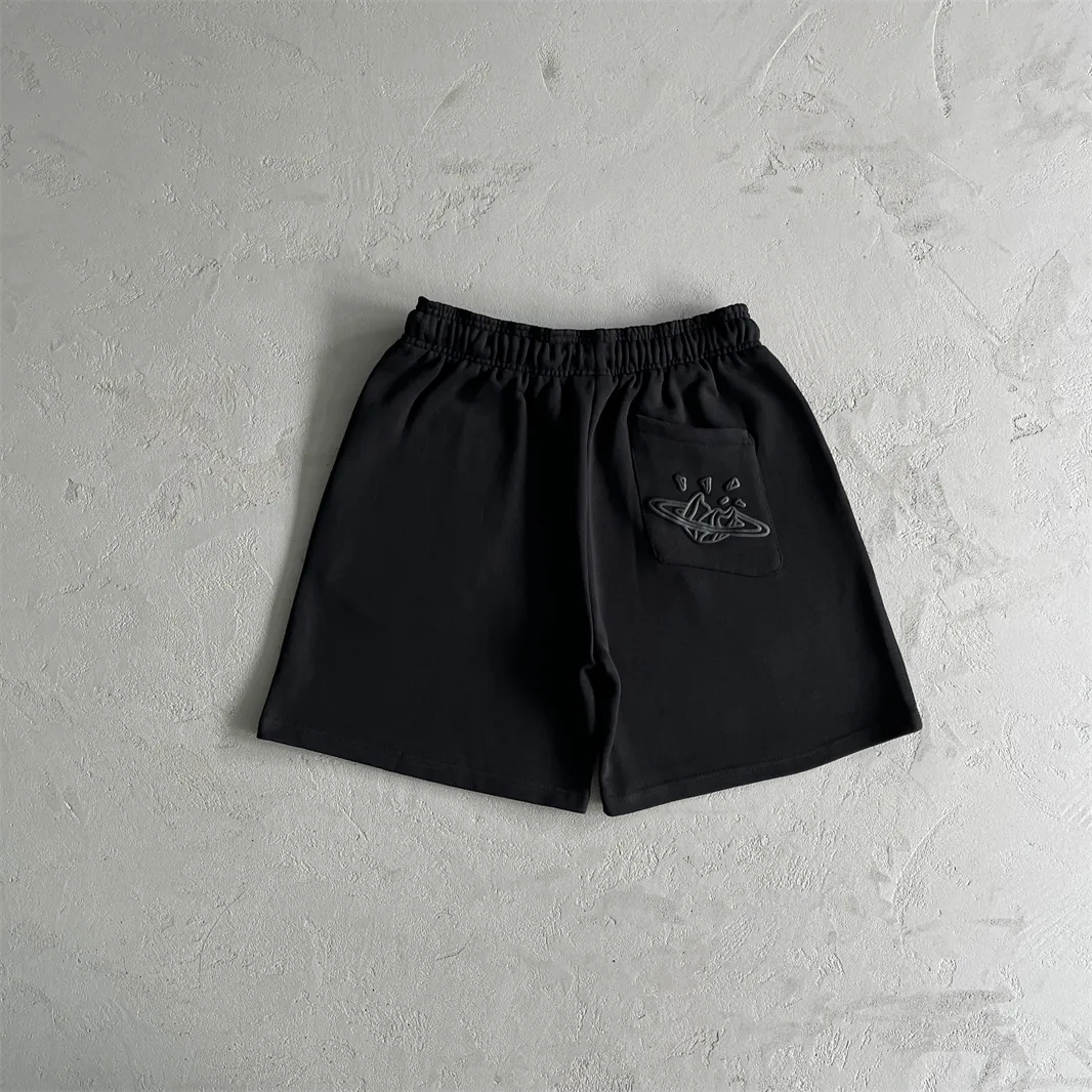 Trasig planet trendiga shorts mörk planet skum tryckt sommarmän lösa sport shorts