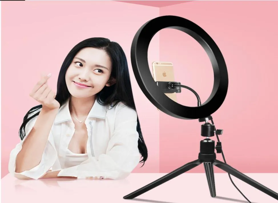 26 cm Telefono Light Light Ring Selfie Ring lampada Novedades 2019 Pography Video Live Studio Light PO Light per SmartPH2207690