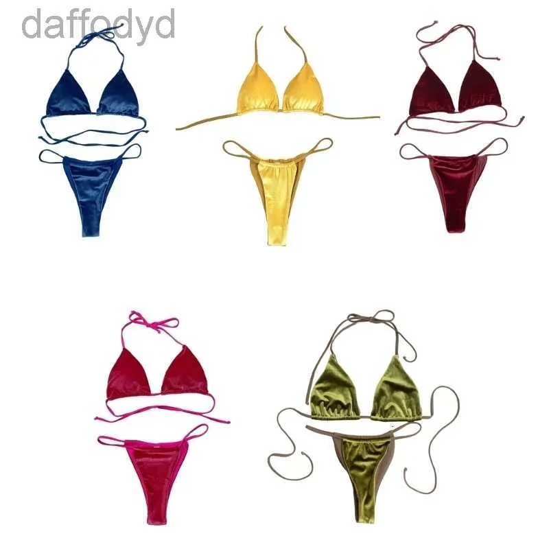 Kadın Mayo Kadınları Mayo Yaz Yular Bikini Set Sırtsız İki Parça Mayo Plaj Giyim Moda Kadın Güvencesi Takımları Kadınlar Kadın 230512 240307