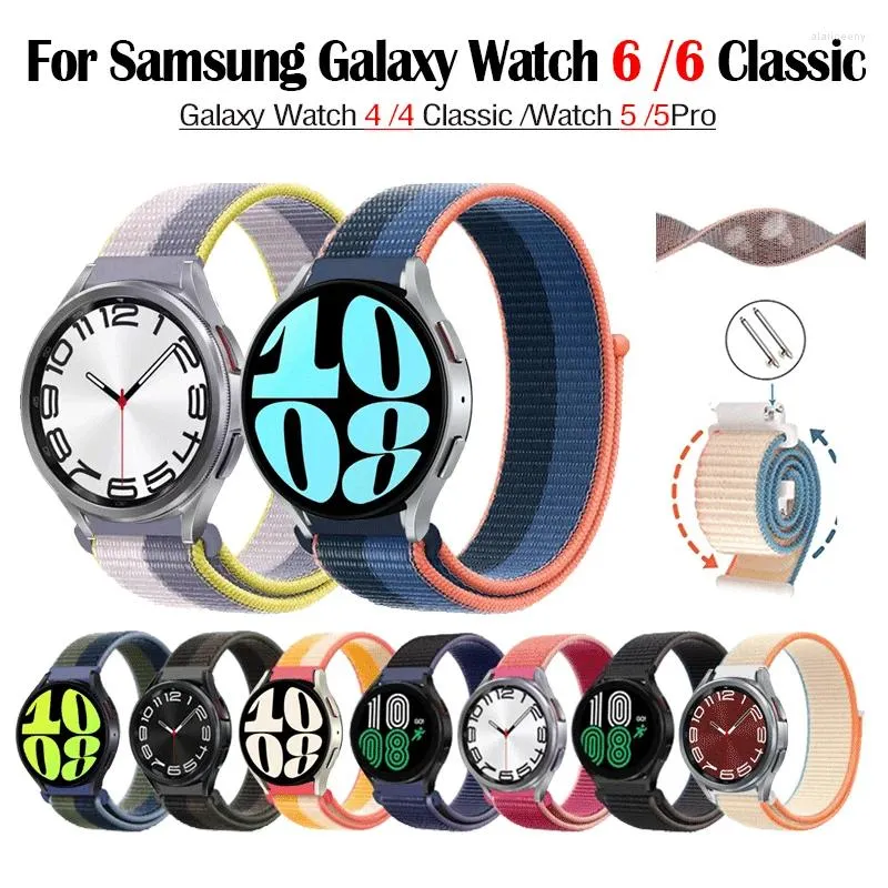 Watch pasmom 20/22 mm nylonowe pasmo dla Samsung Galaxy 6/5/Pro Active 2 Correa Branslet Huawei GT 2/3 4/Classic Gear S3 Pasek