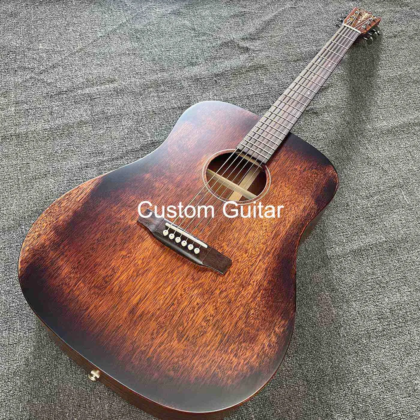 Custom Grand ALL SOLID MAHOGANY BACK SIDE Guitarra acústica com acabamento fosco