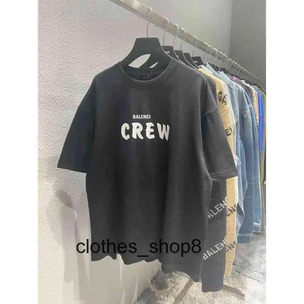 Mode Couples Balenciga T-shirts T-shirts Paris Hommes Tour T-shirt à manches courtes Imprimé Lettres avant arrière Homme Femme Étoiles RNS3