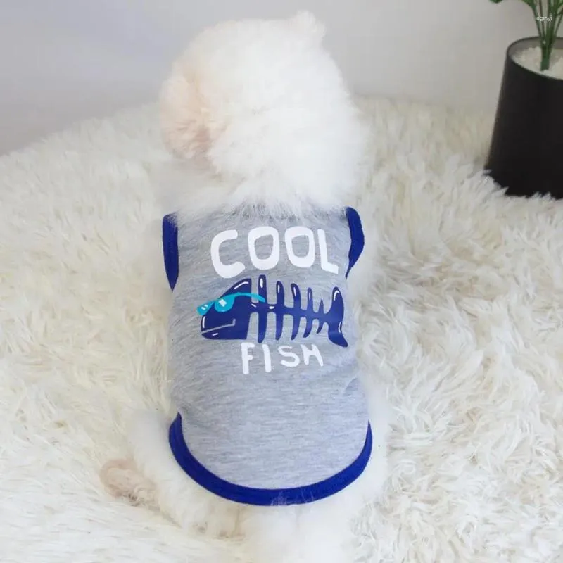 Cão vestuário colete verão tanque camiseta engraçado para cães pequenos pet com carta impressão roupas finas atividades ao ar livre