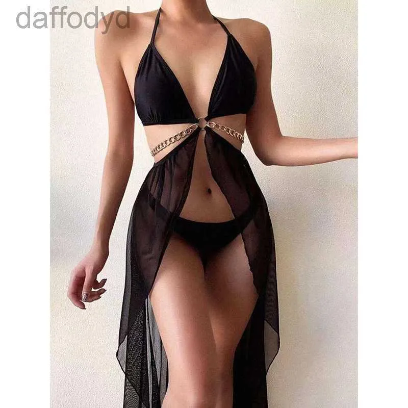 Costumi da bagno da donna Costumi da bagno da donna Taglia unica triangolo nero OnePiece Costume da bagno sexy Bikini nuoto designer bagno badpakken abbigliamento mujer costumi da bagno 240307