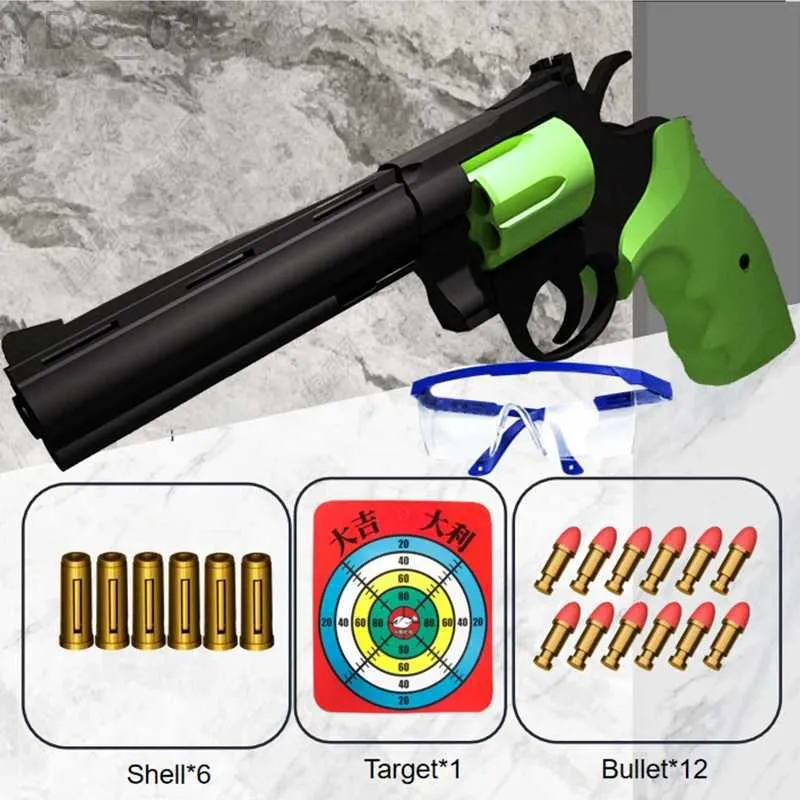 Gun Toys 2024.ZP5 Revolver Soft Bullet Gun 357 Simulated Ejection Toy Pistol Adult Boy Soft Bullet Toy Gun Model YQ240307