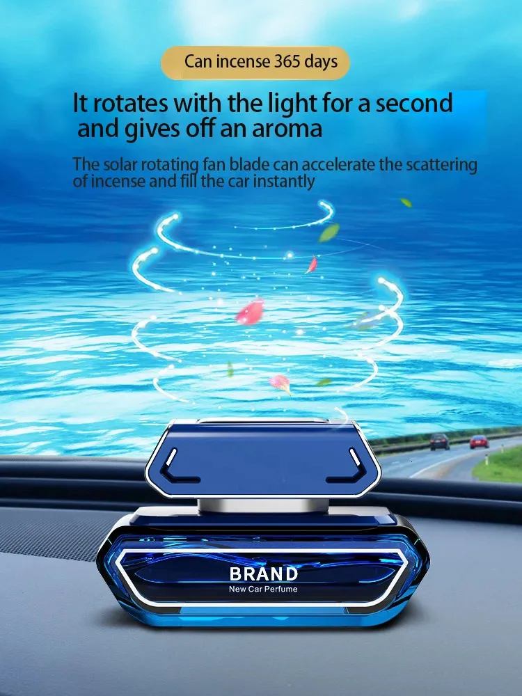 Intelligent rotating solar car perfume seat decoration Aromatherapy air fan essential oil fragrance 240307