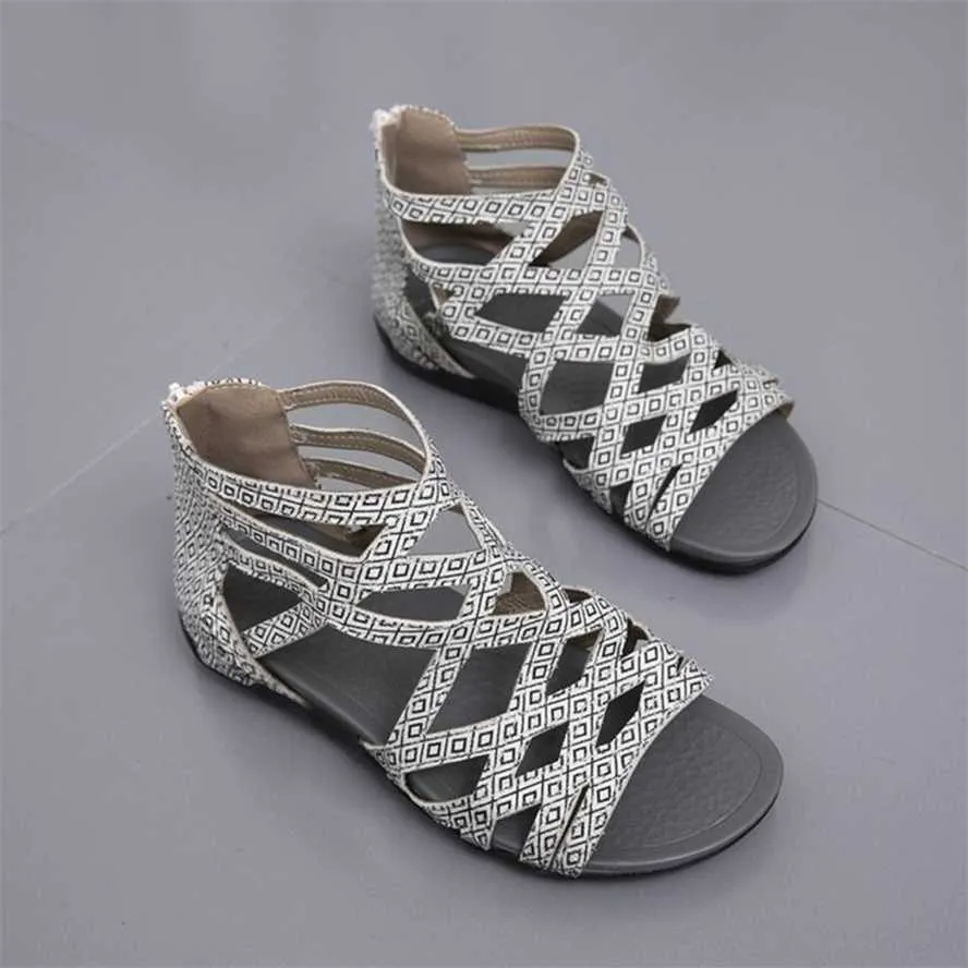 Stylish Summer Sandal Leopard Pattern Slope Heel Shoes Women Sandals Roman Flip Flop Sandles Heels 240228
