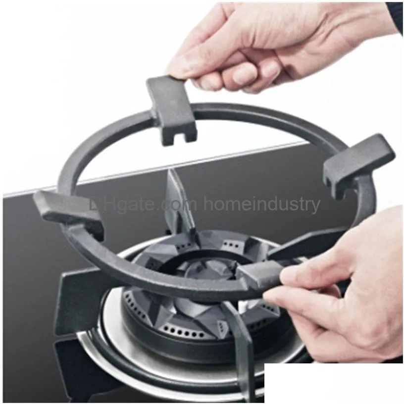Cookware Parts High Quality Cast Iron Wok Pan Support Rack Stand For Burners Gas Hobs Cookers Fit Most 201225 Drop Delivery Home Garde Dhq39