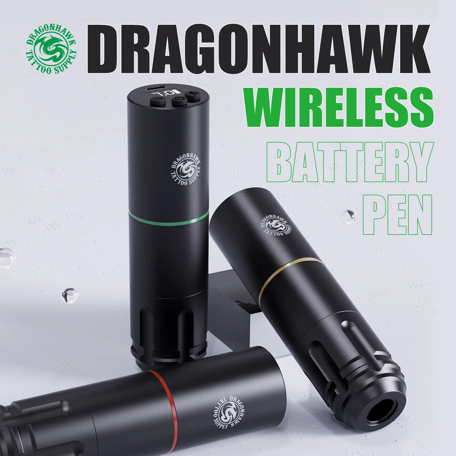 Dragonhawk Draadloze Tattoo Pen Professionele Roterende Motor Machine 1600mAh Batterij WQP-213